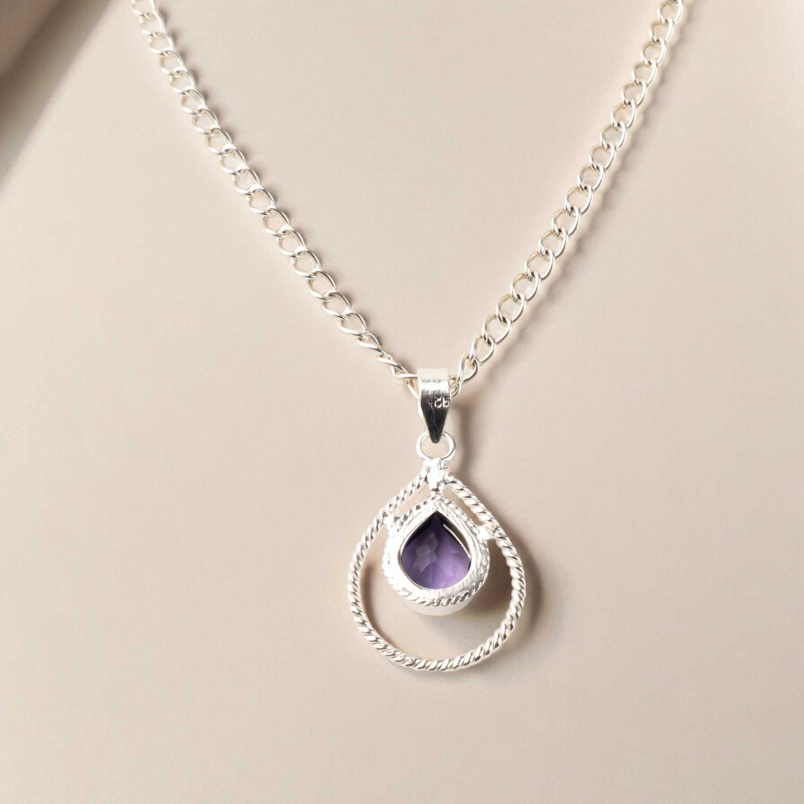 Iolite Gemstone 925 Sterling Silver Jewelry Handmade Pendant For Birthday Gift