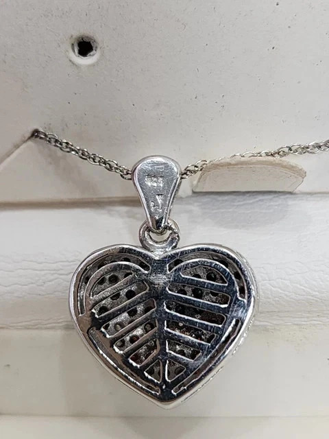 1.50TCW Multicolor Lab Created Diamond 14k White Gold Plated Heart Pendant