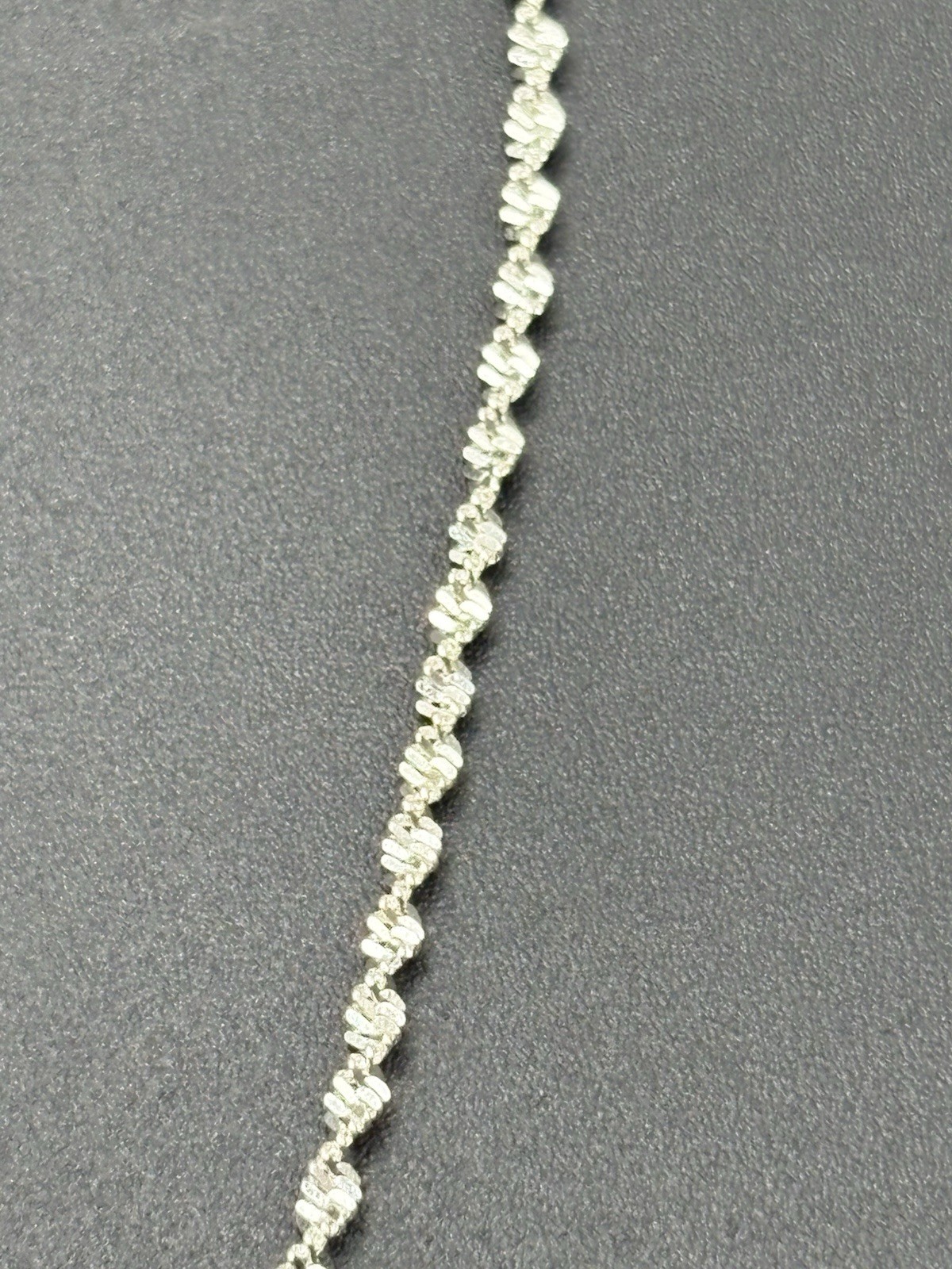 18″ Sterling Silver Sparkle Singapore Chain Necklace 925 B16