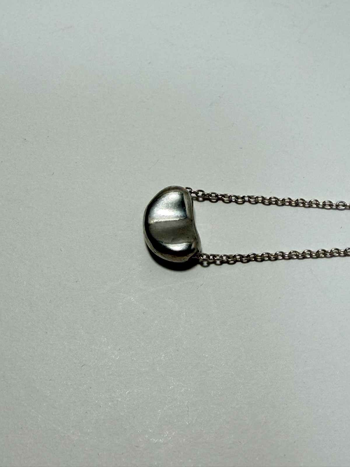 Tiffany & Co. small bean Pendant Necklace Peretti Silver925 excellent F/S