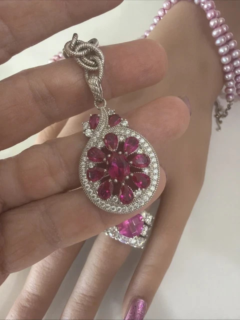 2Ctw Lab Created Pink Diamond Pendant Sterling Silver 14k White Gold Plated