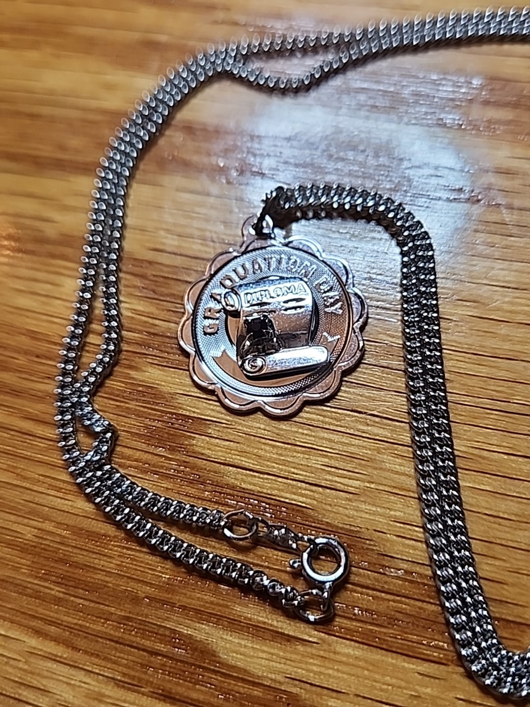 Branded SPEIDEL Sterling Silver Graduation/Diploma Necklace With Ruby Birthstone