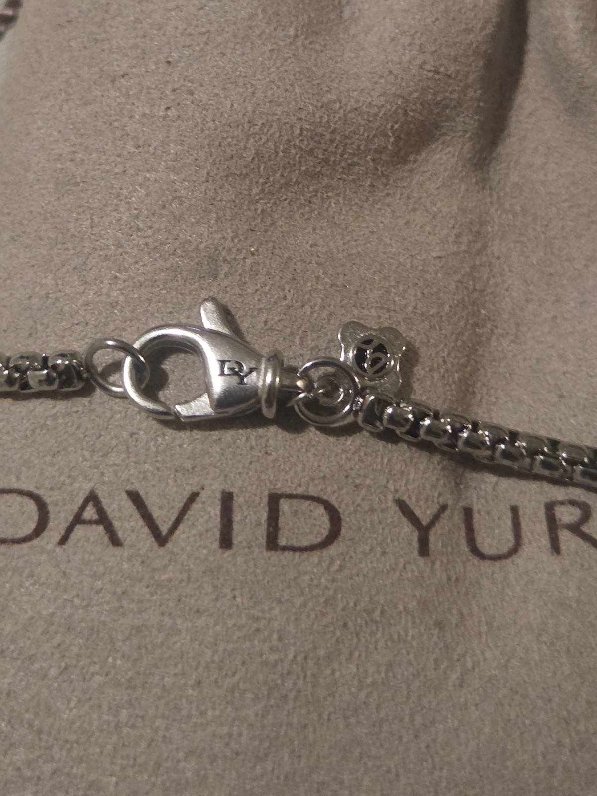 David Yurman Sterling Silver 32mm Infinity 22″ Necklace with Diamonds
