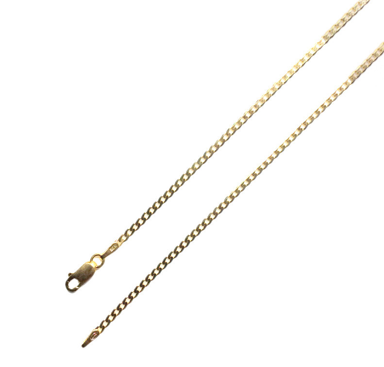 Italian 10K Yellow Gold Solid Cuban Curb Chain Necklace 24” 1.85mm