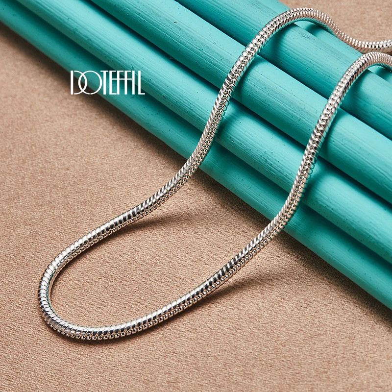925 Sterling Silver 16/18/20/24/22/24/26/30 Inch 3mm Snake Chain