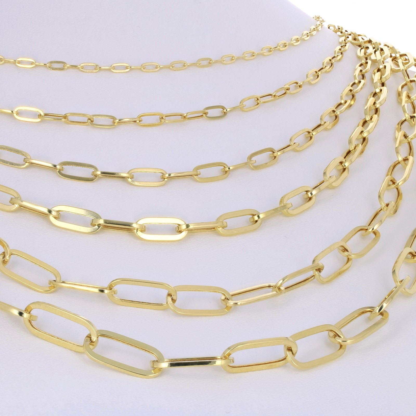 10k Yellow Gold Paperclip 2mm-7mm Chain Cable Rolo Bracelet Mens Womens 7″ – 8″