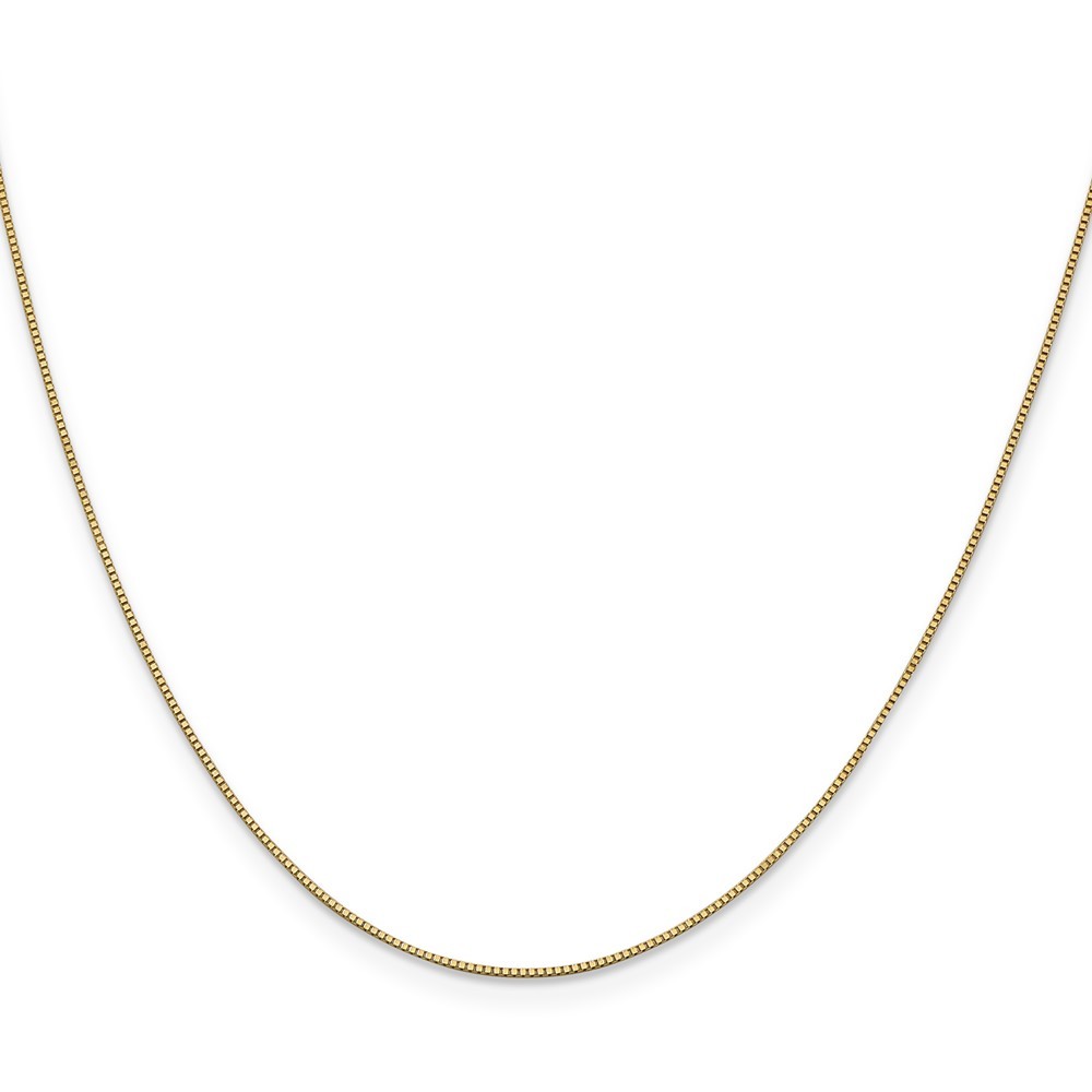 10K Yellow Gold 0.5-0.95mm Box Chain Necklace 7-30 Inch Mens Womens