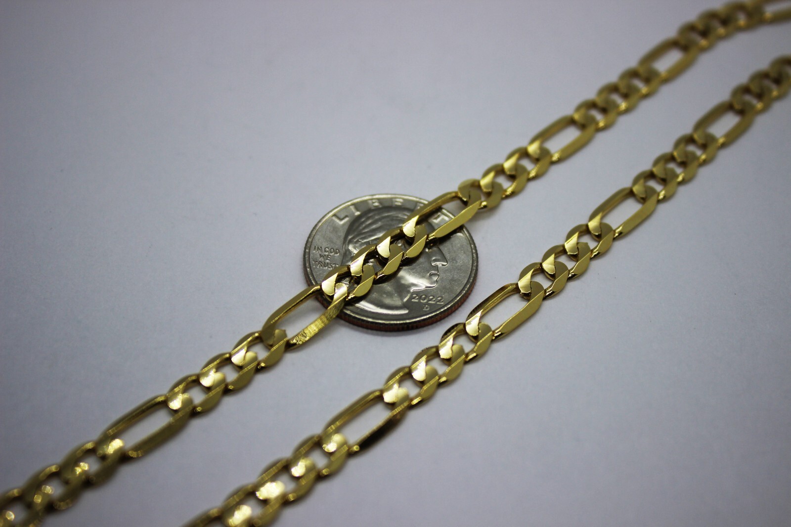 10k Solid Yellow Gold Figaro Chain Necklace 2.2mm – 10.2mm 16″ – 30″