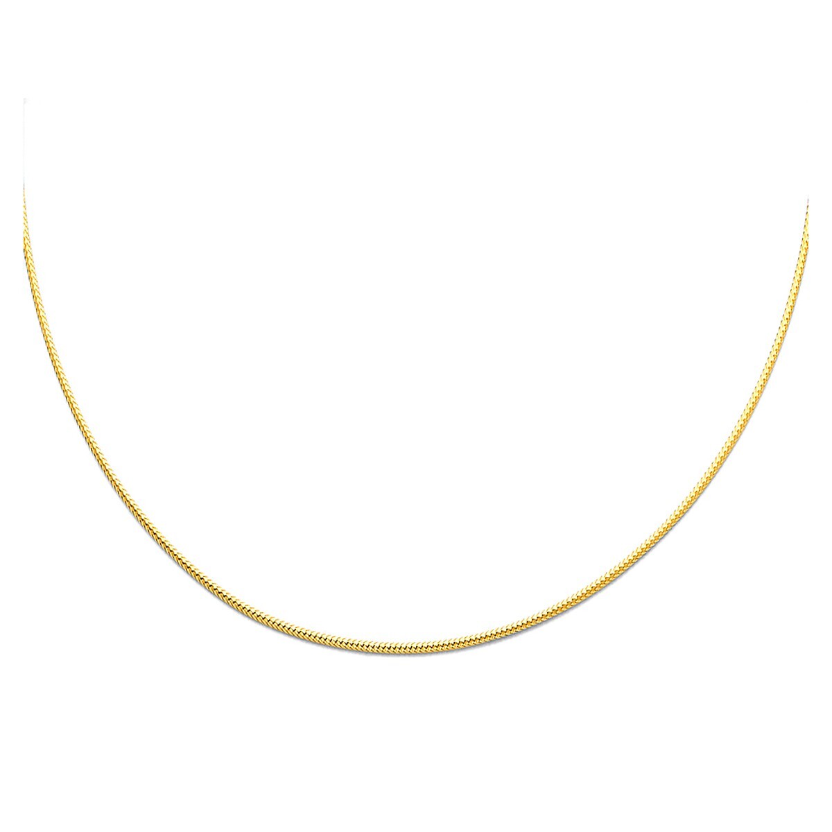 Gold 14K Yellow Gold 1mm Sparkle Omega Necklace – 17″