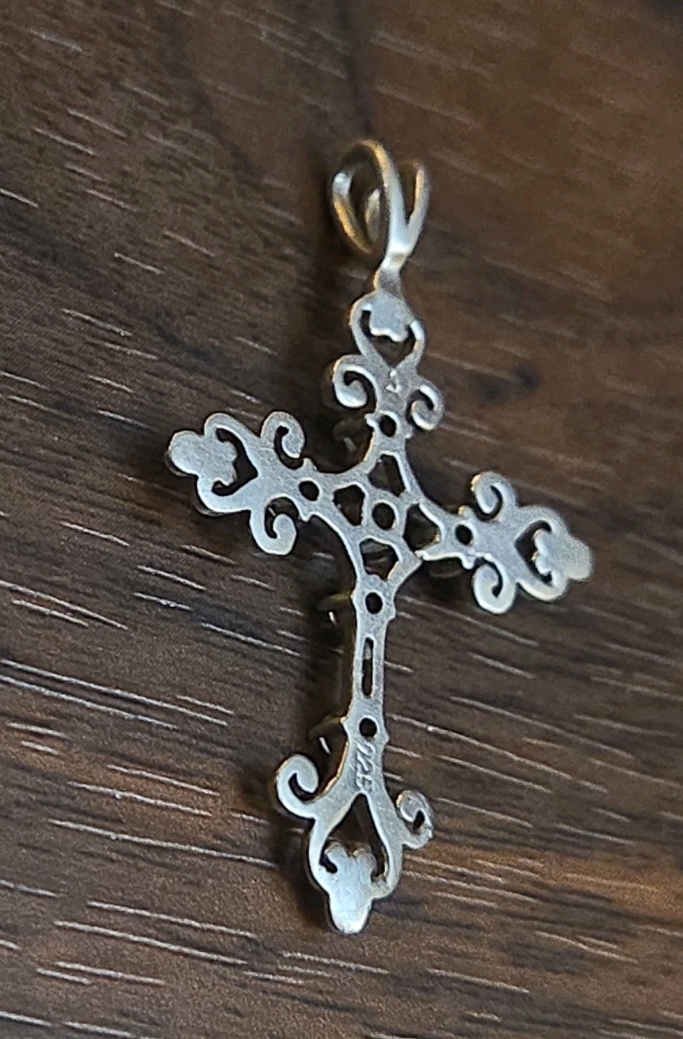 Sterling Silver Cross Pendant With Crystals 925
