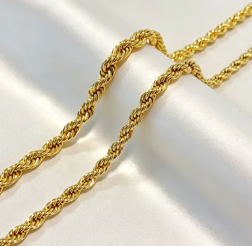 Real 14K SOLID Yellow Gold Rope Chain 1.5-9mm 20-26Inches necklace Lobster Lock