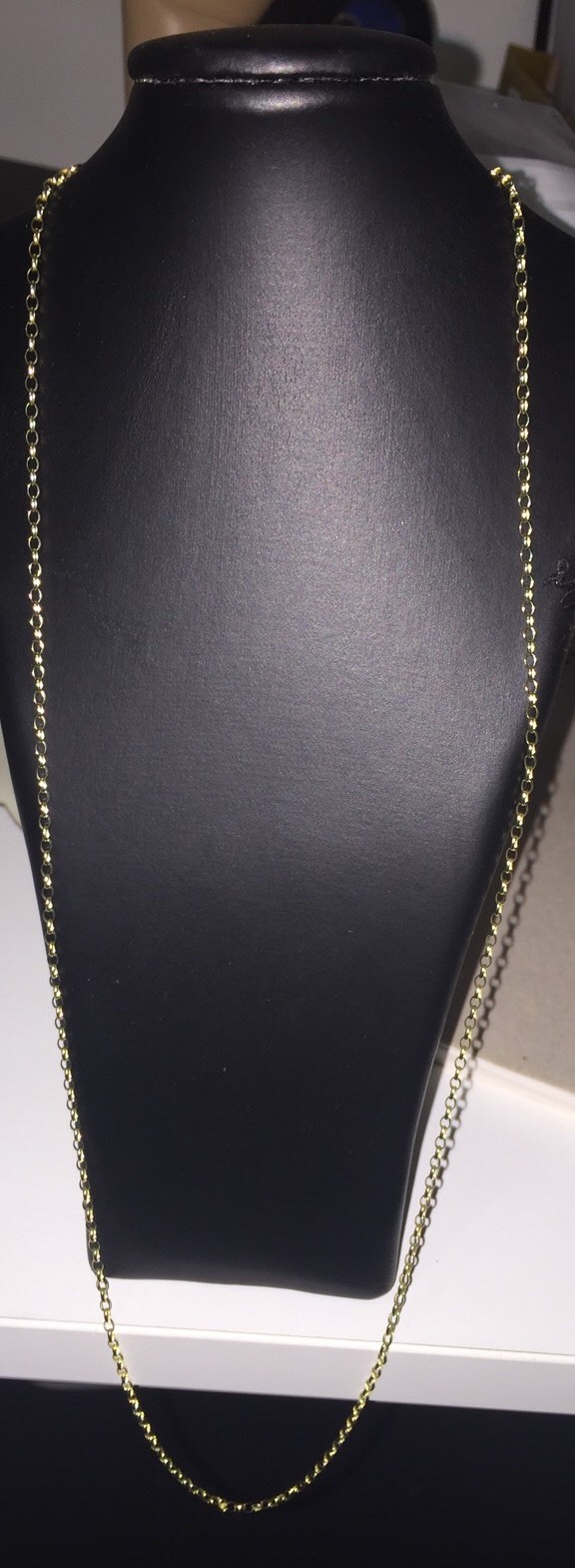 100% Genuine 9k Solid Yellow Gold Belcher Chain Parrot Clasp 70cm. Brand New