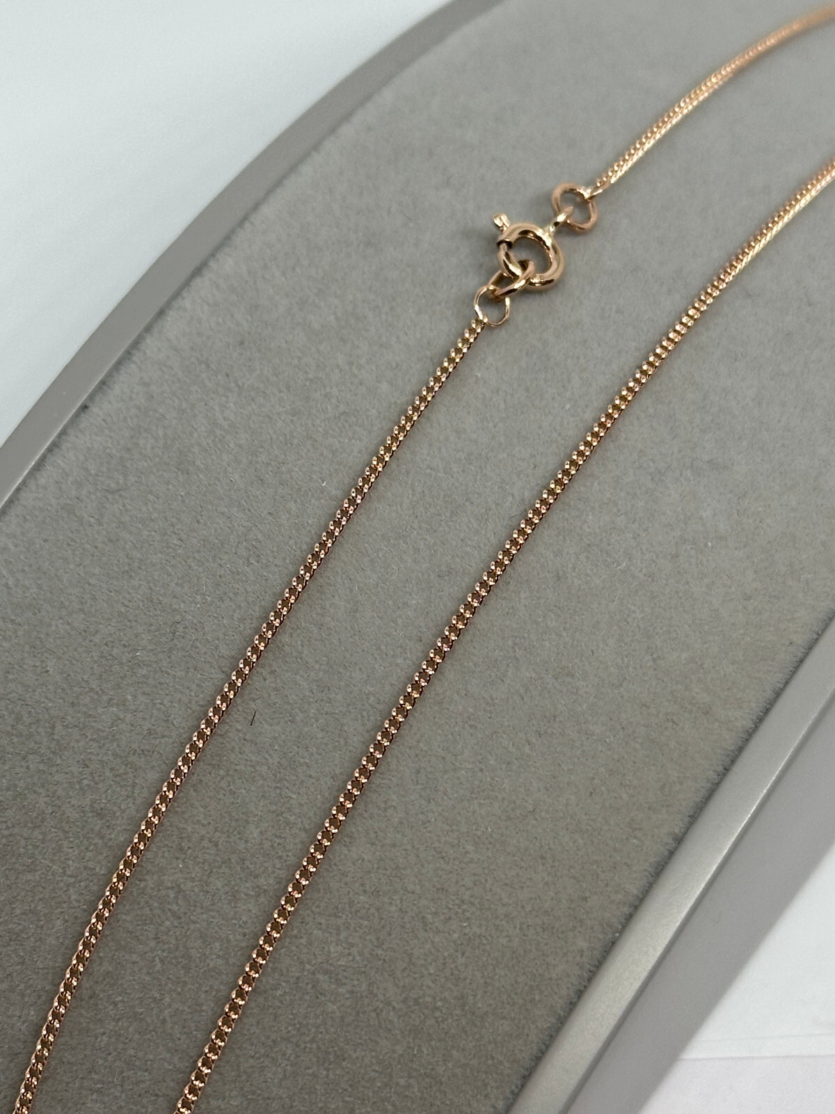 9ct Rose Red Gold 1.2mm Curb Link Chain 30″ / 75cm Neck Chain (R14C)