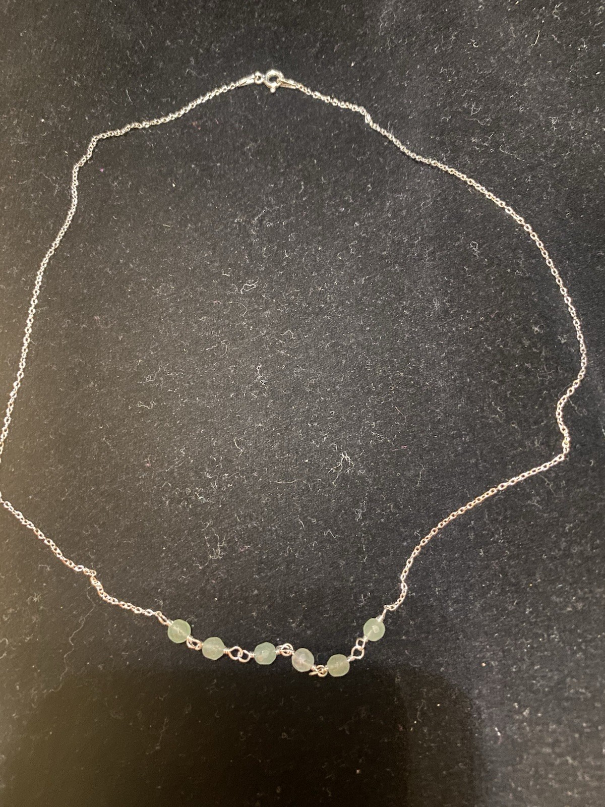 18″ 925 Sterling Silver Necklace With Amazonite Beads