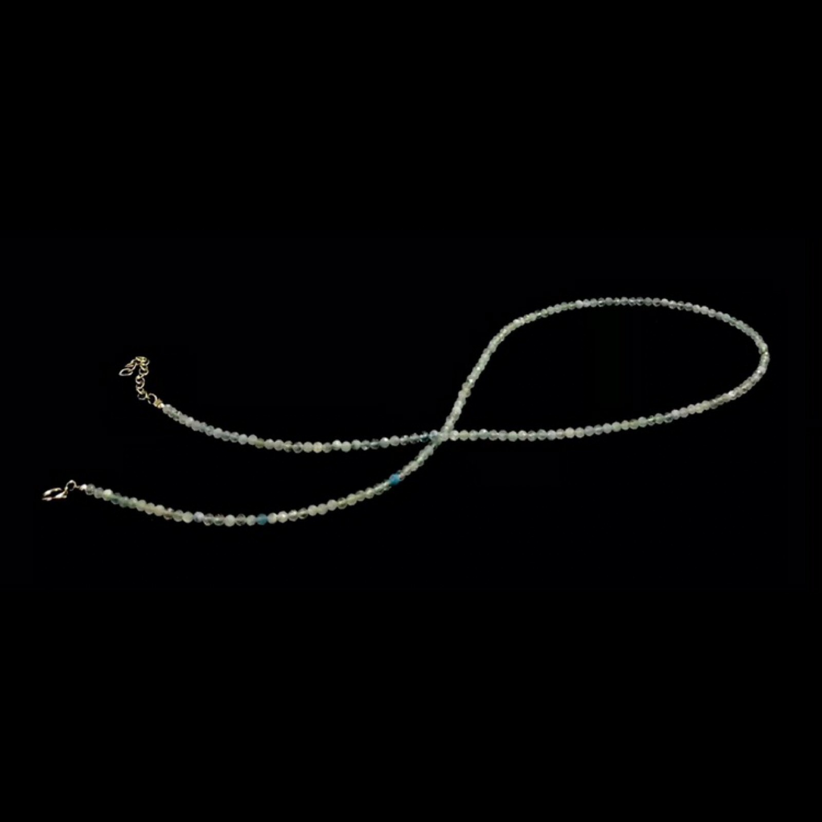 Genuine Aquamarine Beads 925 Silver Necklace Jewelry Women Handmade USA SELLER
