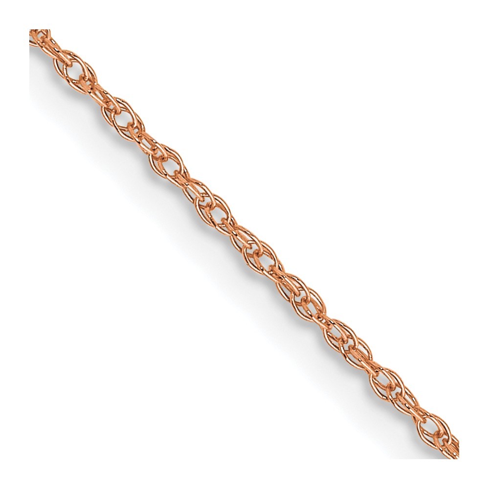 10k Rose Gold .7 mm Carded Cable Rope Chain Necklace 20 In, 0.78g