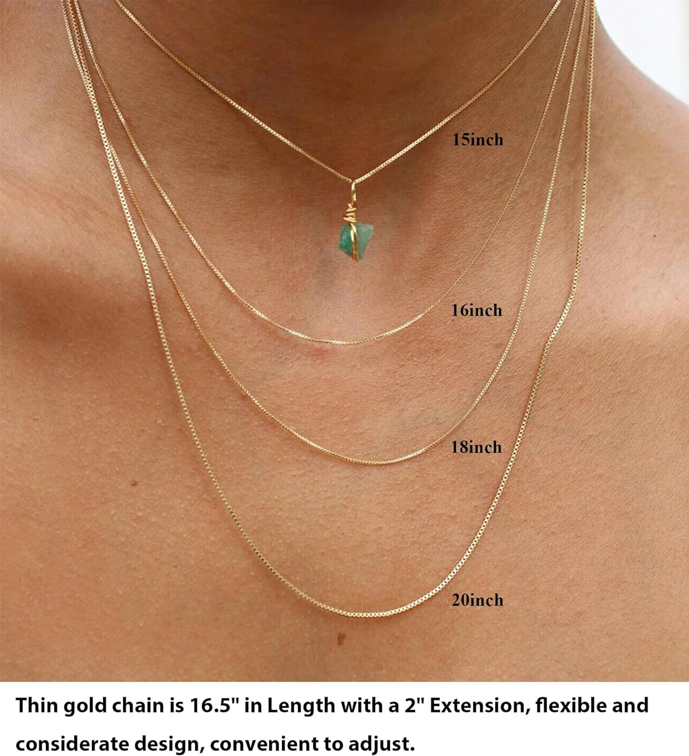 Minimalist Thin Gold Chain 18K Gold Thin Box Chain Necklace Short Small Gold Cha