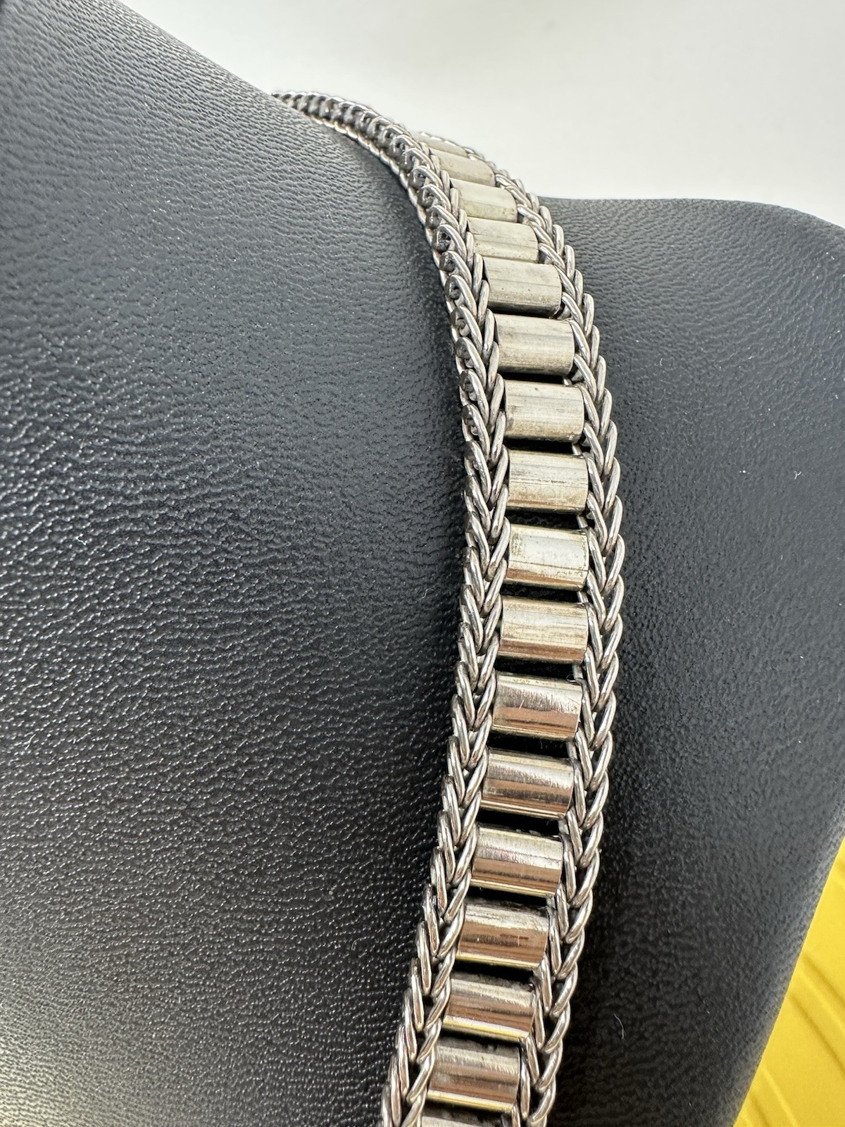 Sterling Silver Amazing Modern Design Choker Necklace Beautiful Chic 57g 16 In +