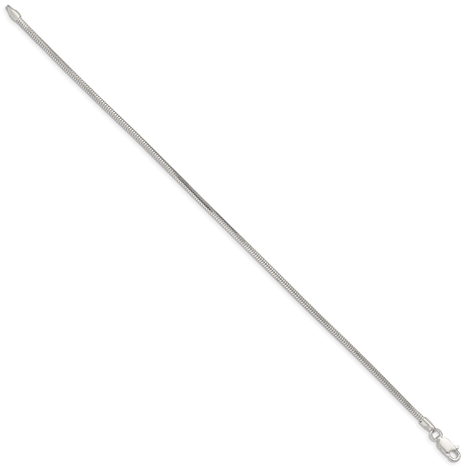 Sterling Silver Diamond-cut Snake 1.25-2.5mm 7-30″