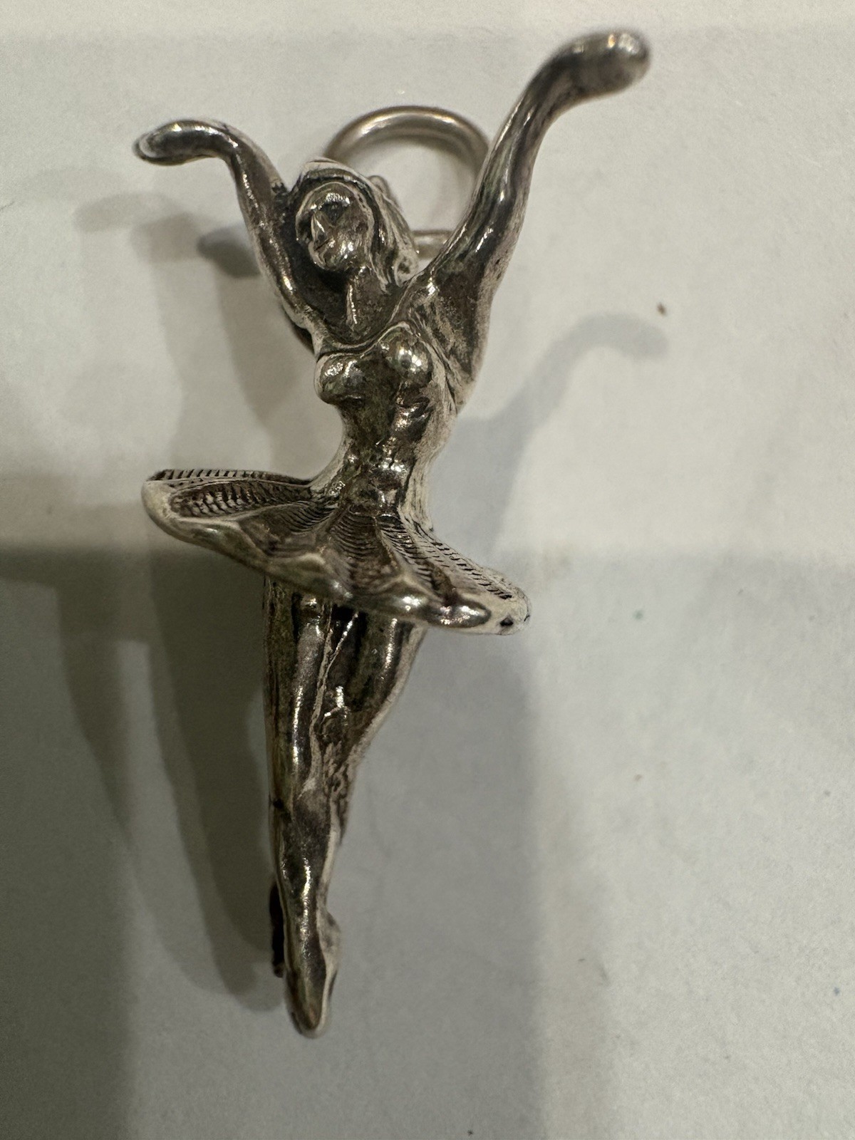 Vtg Sterling Silver 3D Dancing Ballerina Detailed Branded Marked Pendant