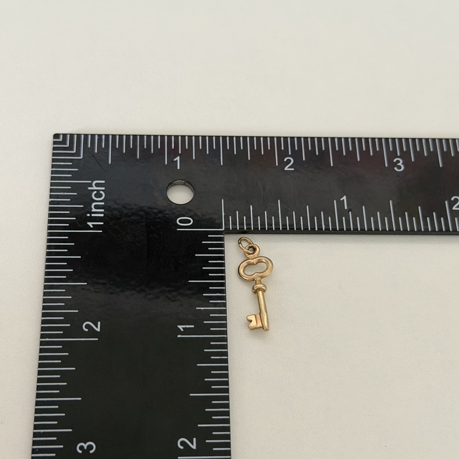Vintage 14K Yellow Gold Puffy Key Charm Pendant