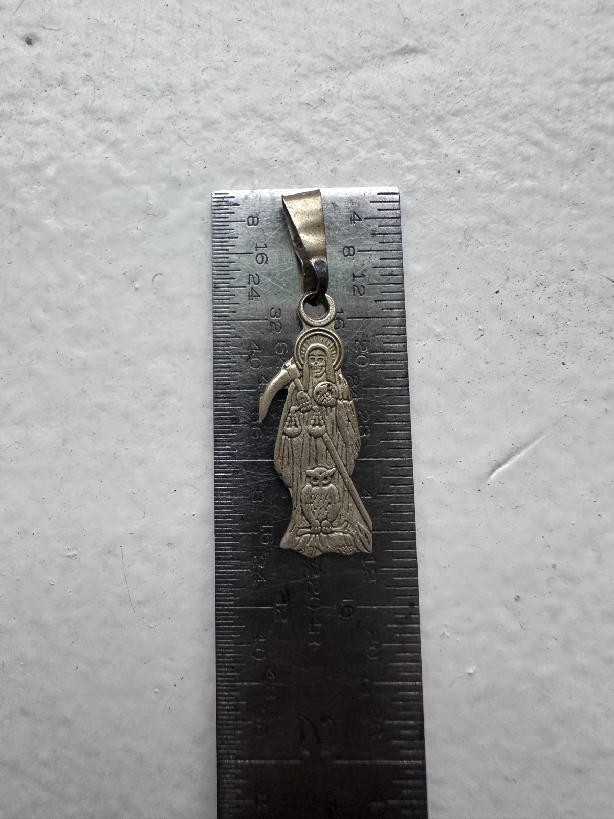 santa muerte reaper pendant sterling silver 925