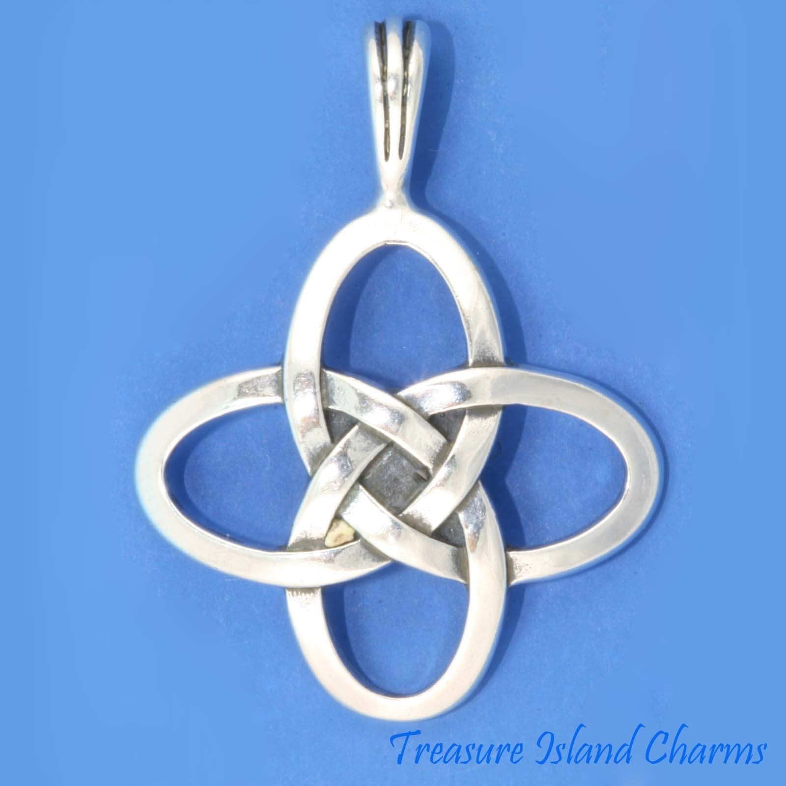 Celtic Endless Knot Love 925 Solid Sterling Silver Pendant MADE IN USA