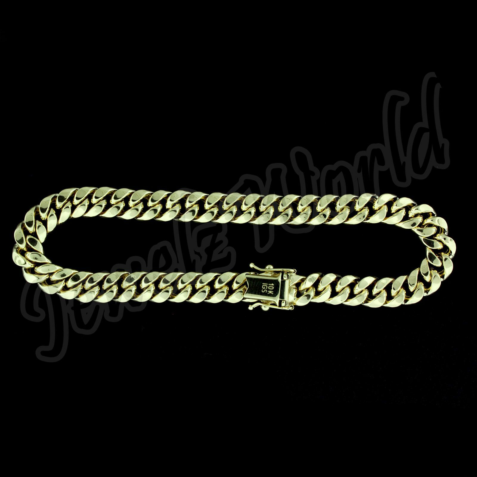 Real 10K Yellow Gold 5mm-10mm Miami Cuban Link Chain Bracelet Necklace