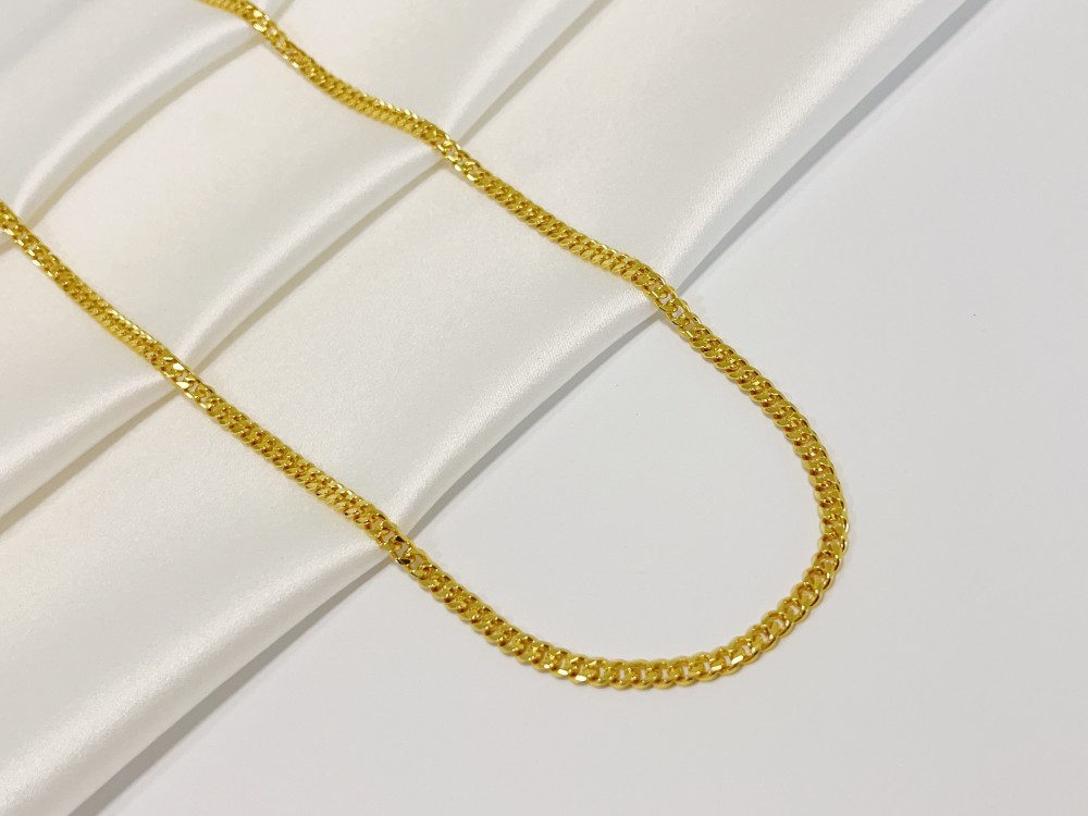 18K Yellow Gold 4mm Solid Curb Miami Cuban Chain Link Mens Womens Necklace 20″