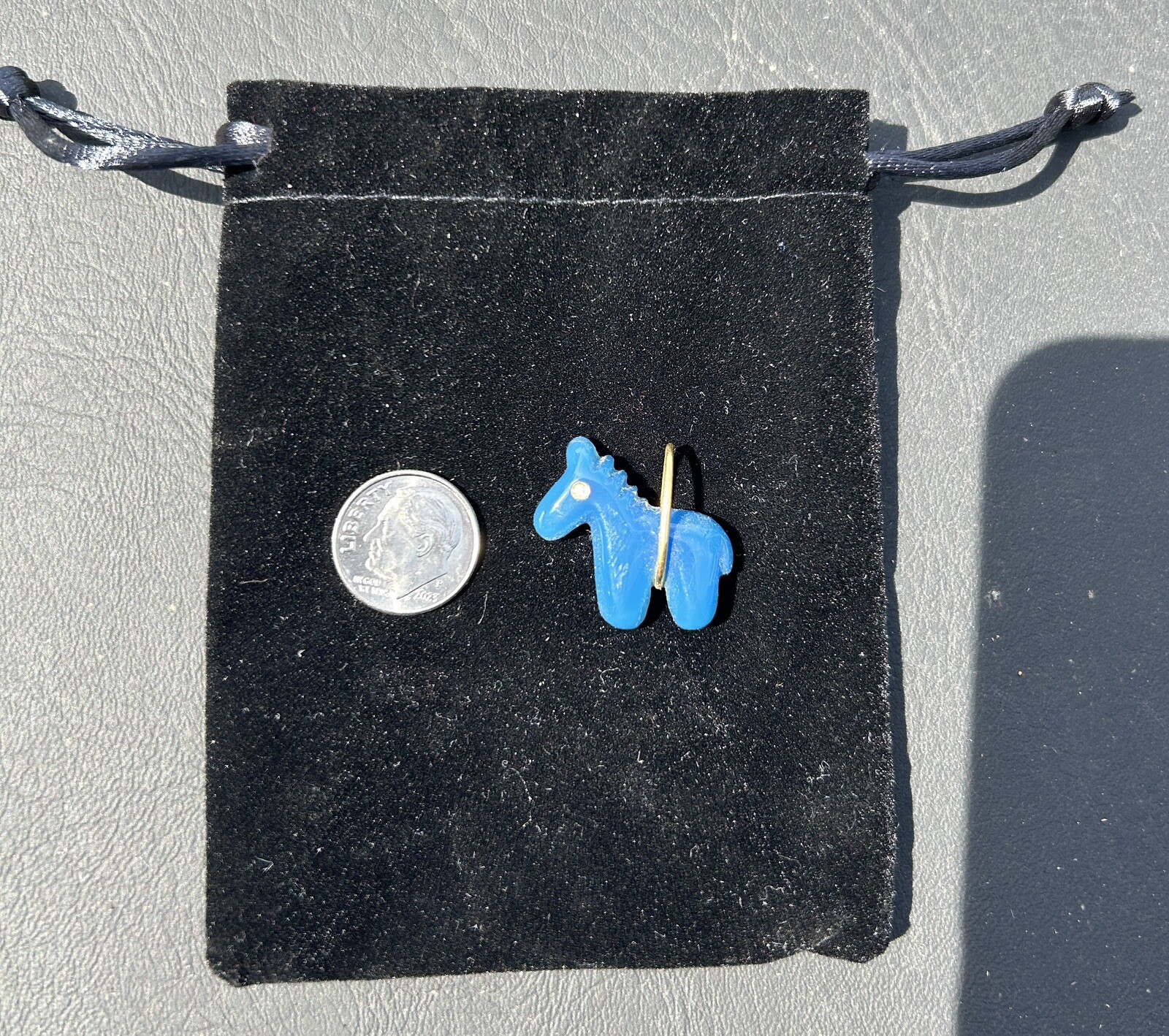 Unique Blue Stone Horse Pendant