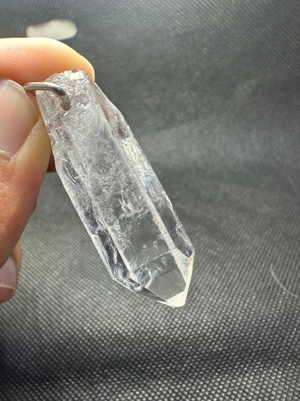 Rare Top Quality Natural Gemstone White Quartz Eye Clean Oustanding Pendant