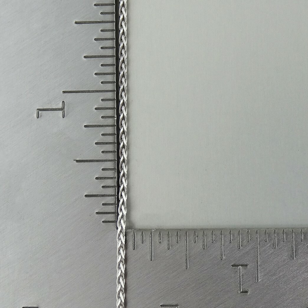 Diamond Cut Spiga Wheat 1.5mm Chain Necklace – Rhodium 925 Sterling Silver