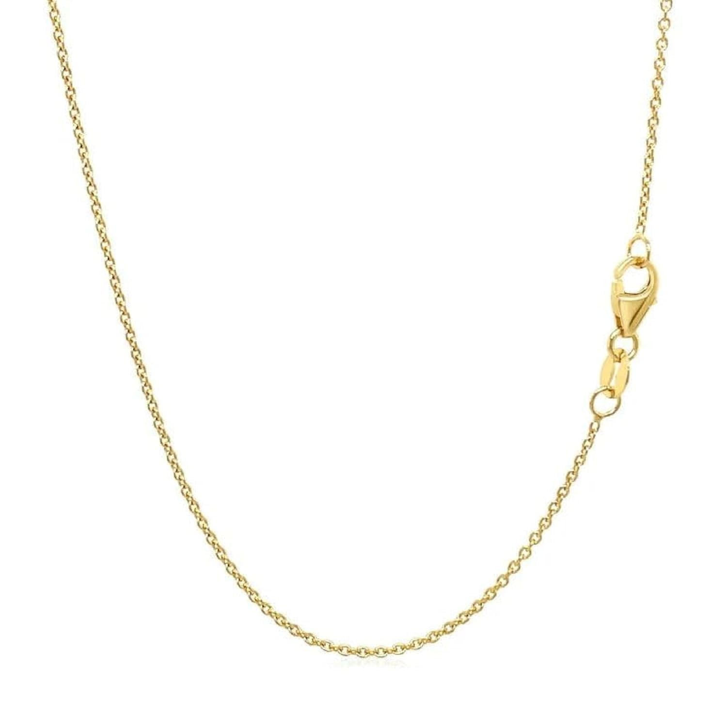14K Gold Over 925 Sterling Silver 18″ 1.6mm Cable Chain for Women, Sturdy Shiny