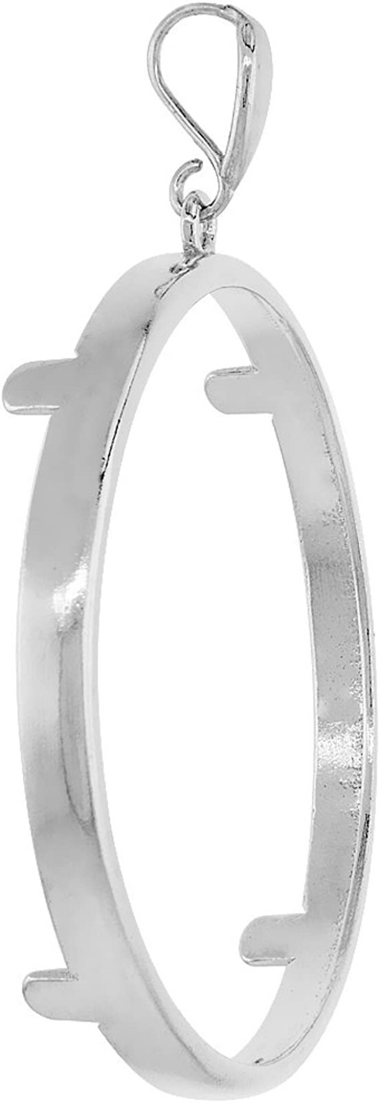 Sterling Silver Silver Eagle Bezel 41 mm Coins Prong Back 1 oz Coin Round Edge