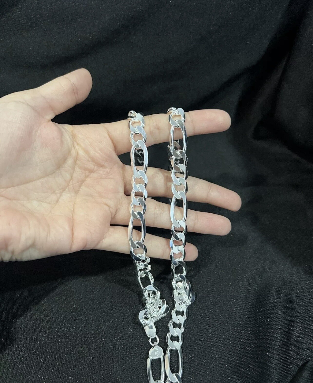.925 Sterling Silver Men’s Male Thick Figaro Chain Necklace 28 inches LONG