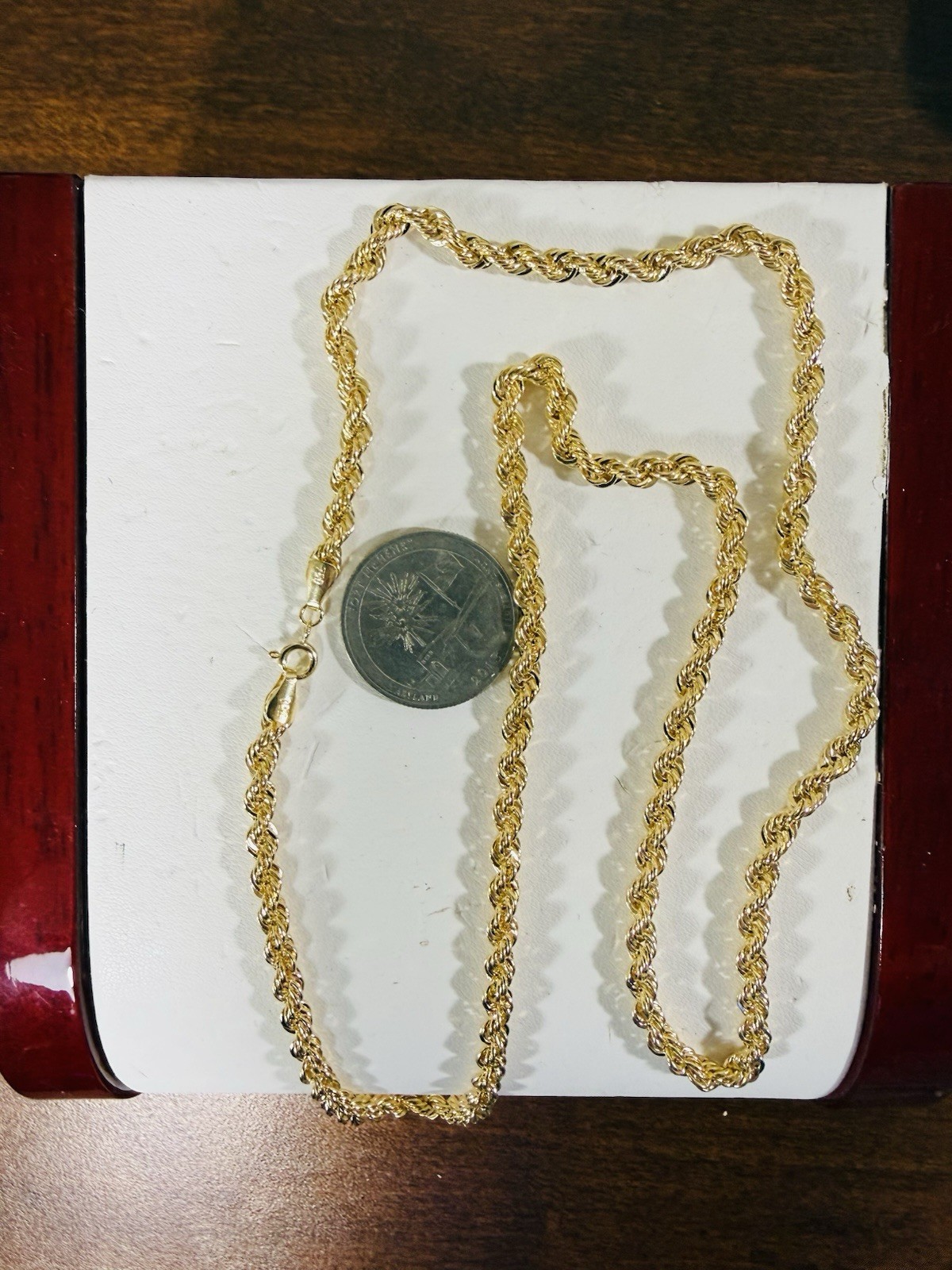 18K 750 Dubai Fine Genuine Gold Rope Chain Necklace 23.5” /24 Long 9.43g 4mm