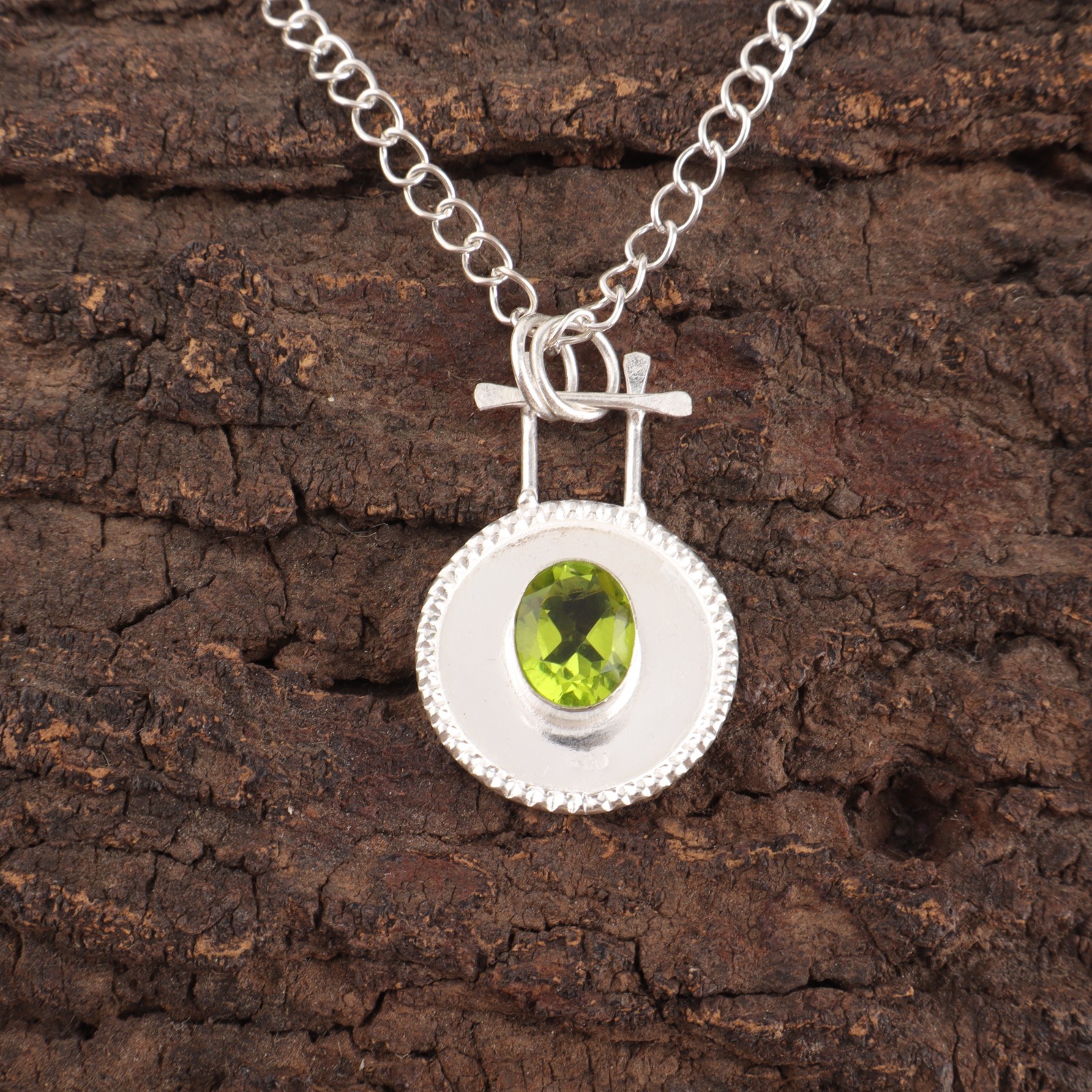 Peridot Gemstone Jewelry 925 Silver Handmade Elegant Pendant 1.4″ For Girlfriend