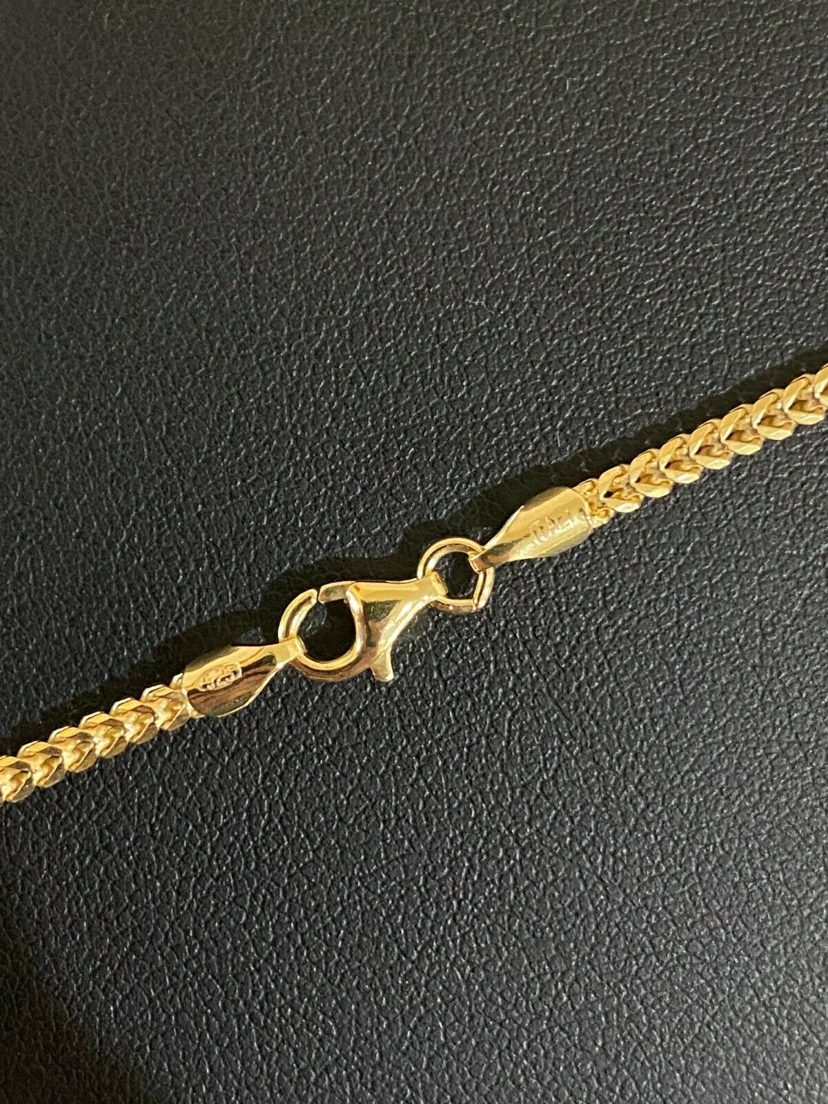 2mm 14k Gold Plated 925 Sterling Silver Franco Chain Necklace WHOLESALE 10pc