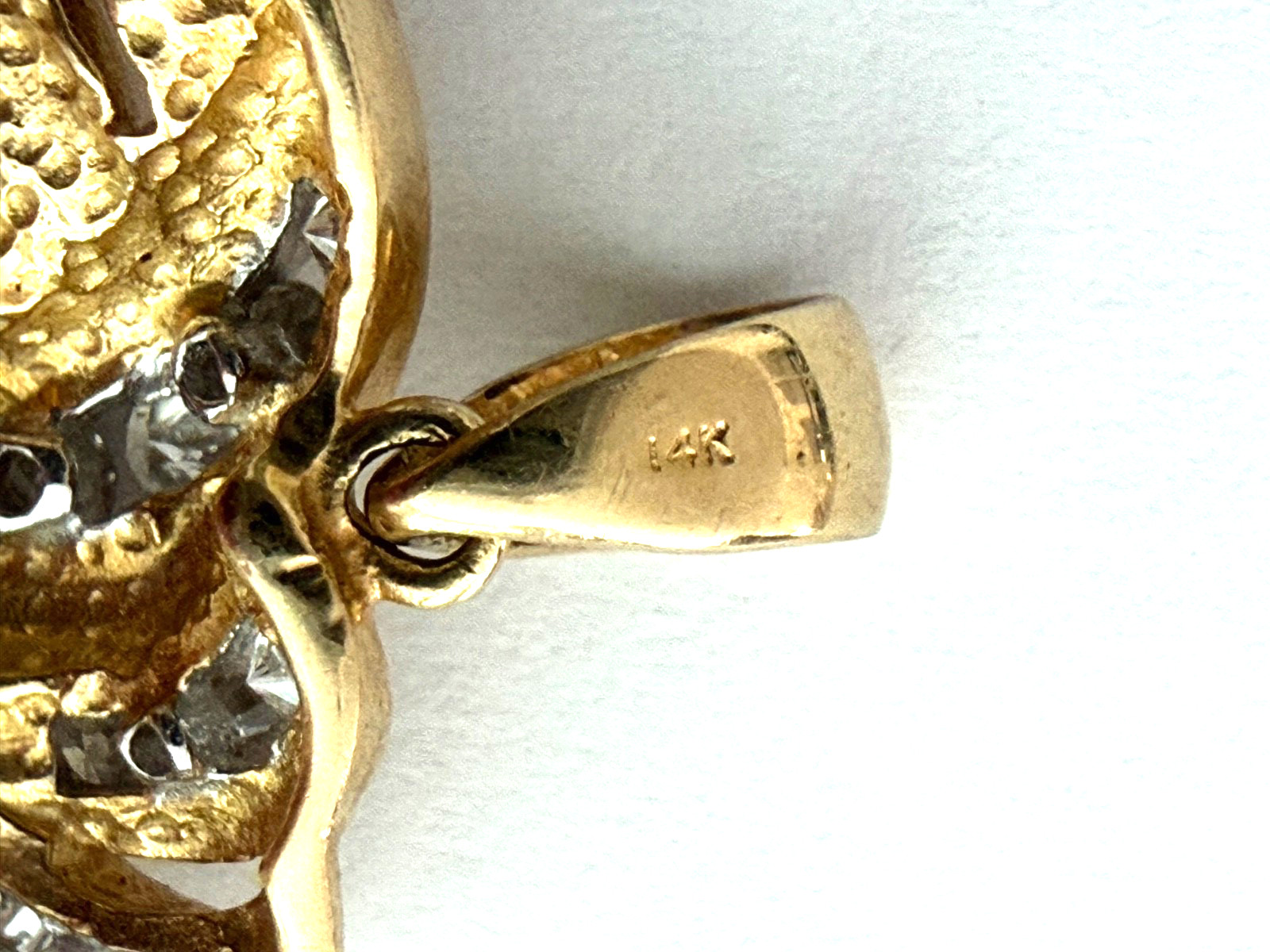 14k Yellow White Gold Diamonds Heart Pendant