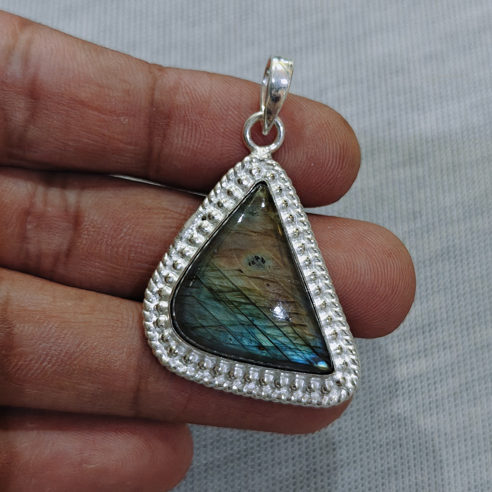 Natural Labradorite 925 Sterling Silver Gemstone Pendant Handmade Pendant Gift