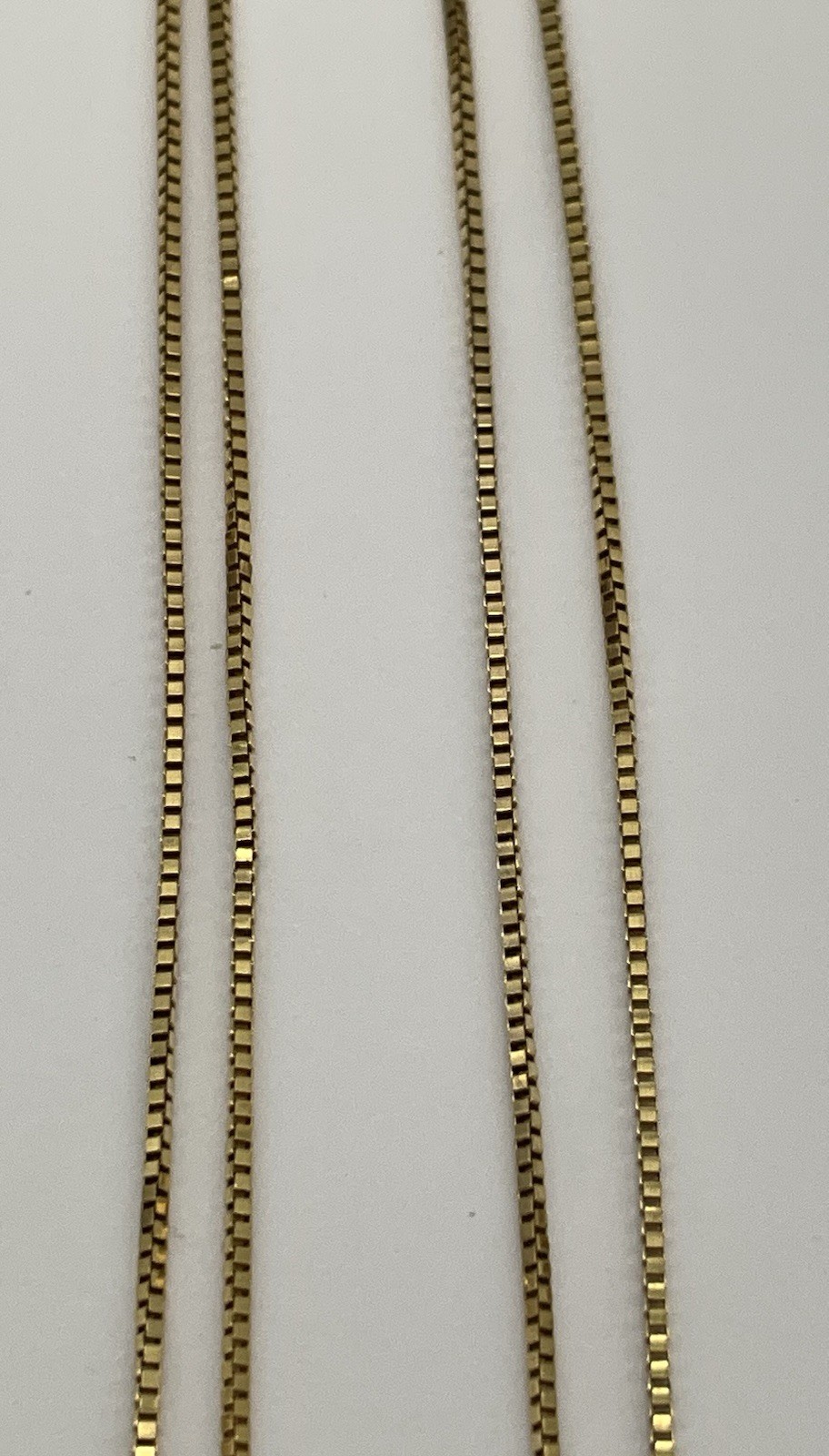 10K Yellow Gold 21” Diamond Cut Thin Box Chain Necklace