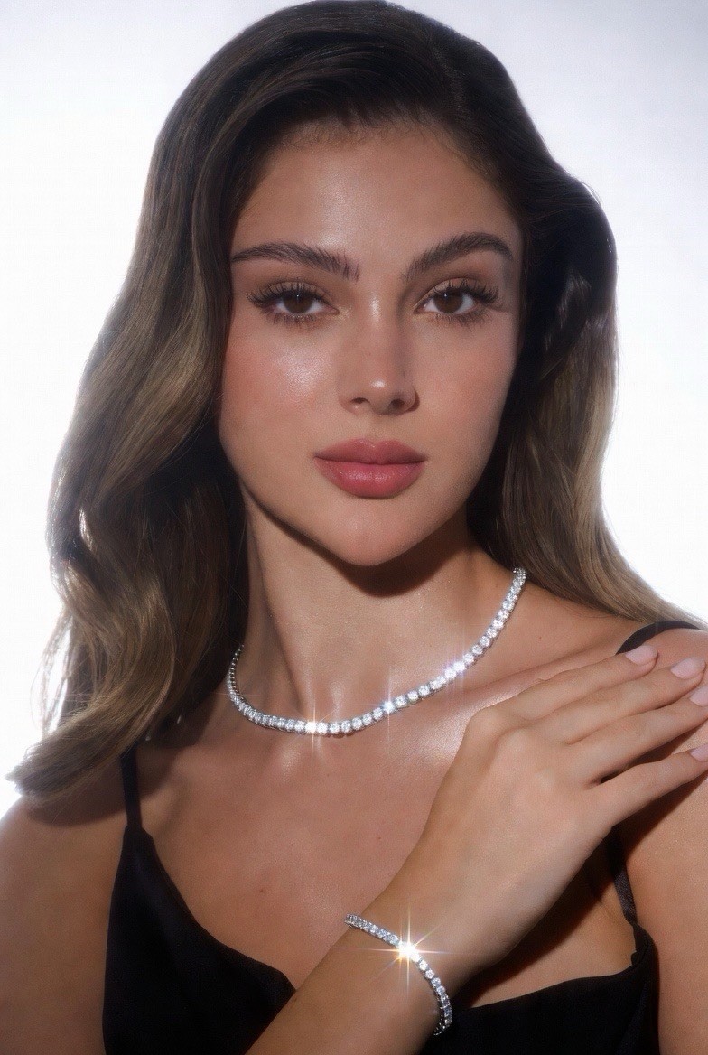 Lab created diamond necklace and bracelet