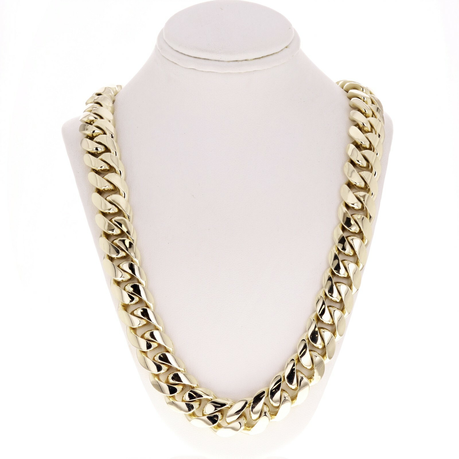10k Yellow Gold Heavy Solid Miami Cuban Link Chain Necklace 20″ 15mm 260 grams
