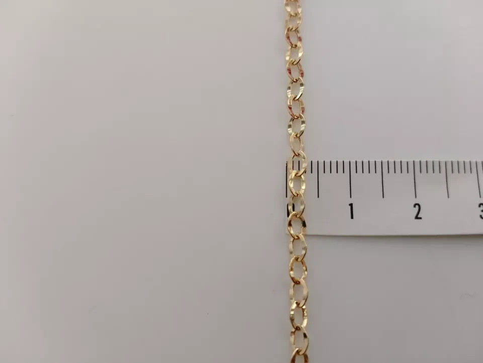 18K YELLOW GOLD CHAIN 3/4 MM WIDTH ROLO OVAL LINK 17.72 INCHES 45 CM ITALY MADE