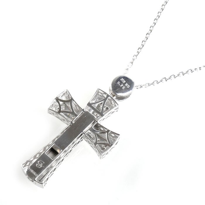 Yukizaki YOBIKO Diamond 0.75ct Pendant Necklace K18WG 19.7in