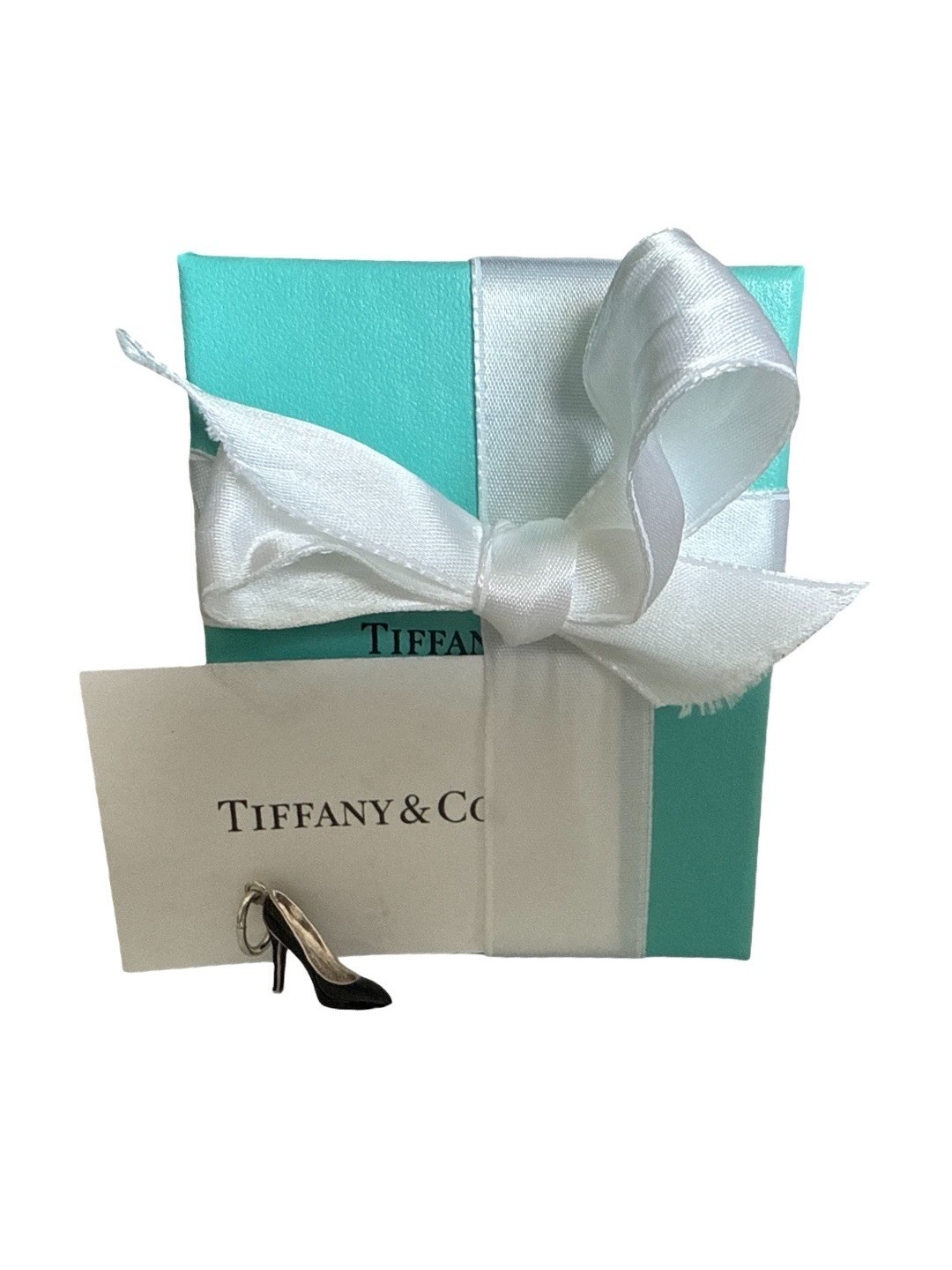 Tffany & Co. Stilleto Heel Shoe Blue Enamel Pendant Charm Sterling Silver