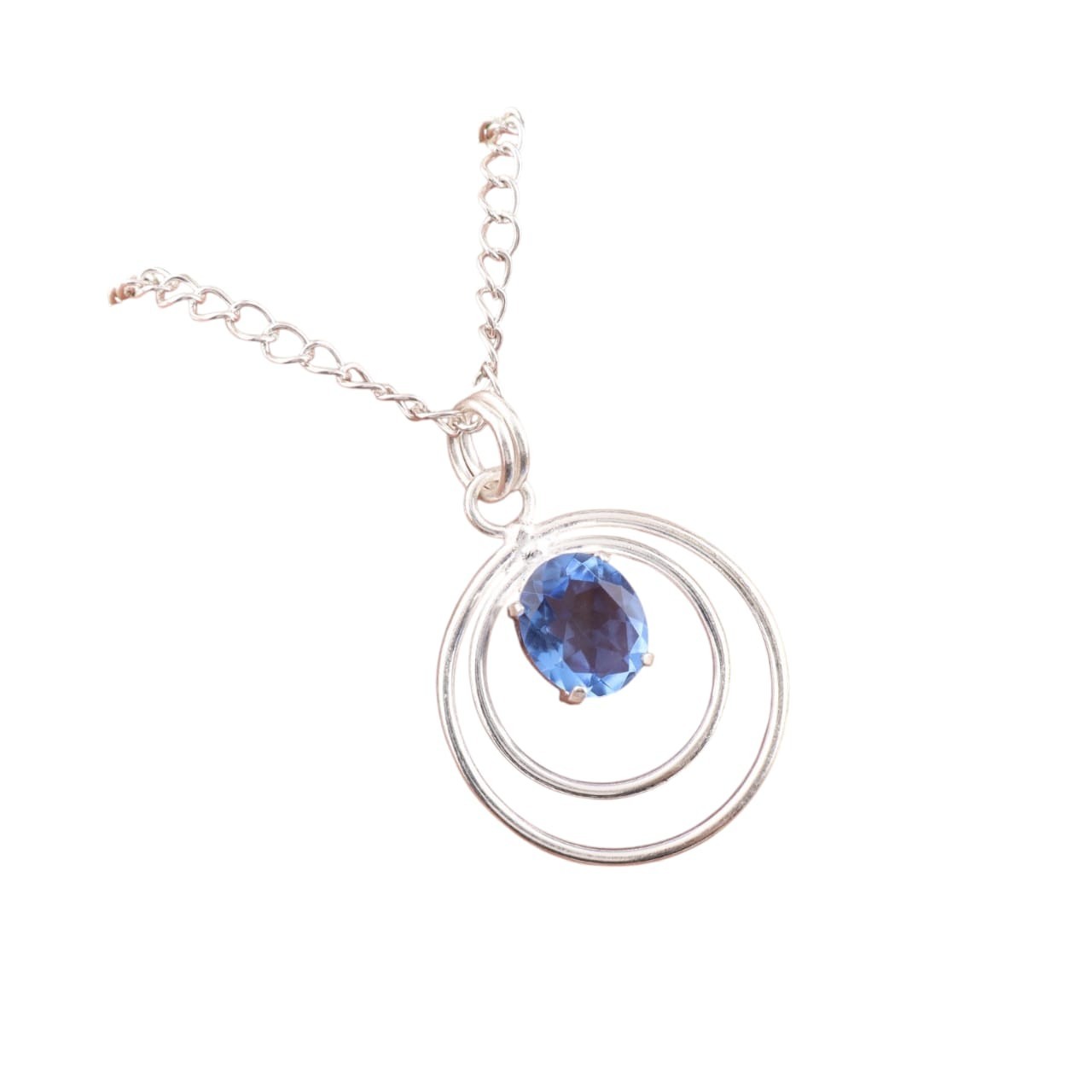 Natural 925 Silver Oval Tanzanite Engagement Bride Pendant