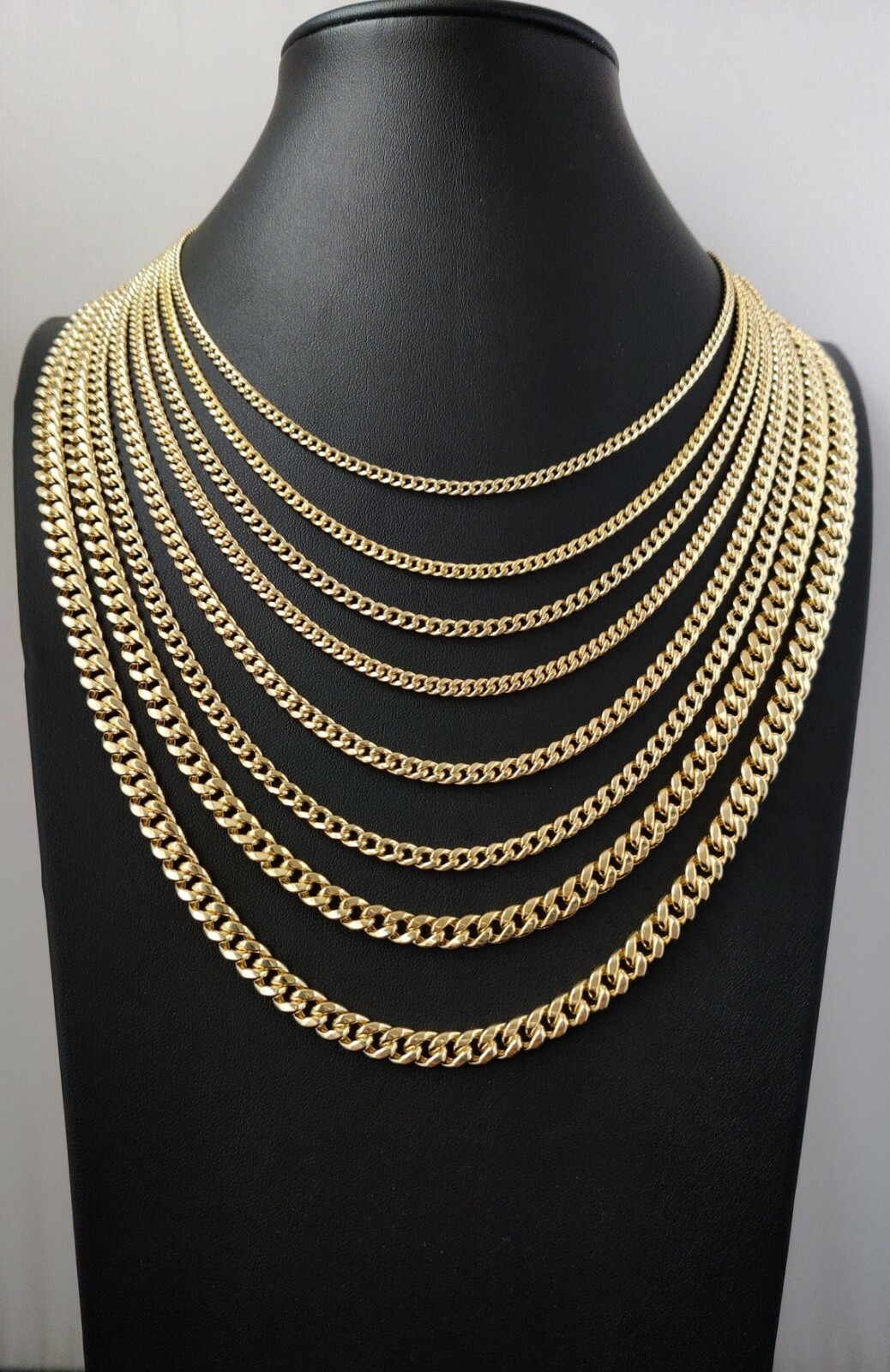 14k Real Gold Miami Cuban Link Chain Necklace 2.9mm – 6.7mm Inches Real 14k