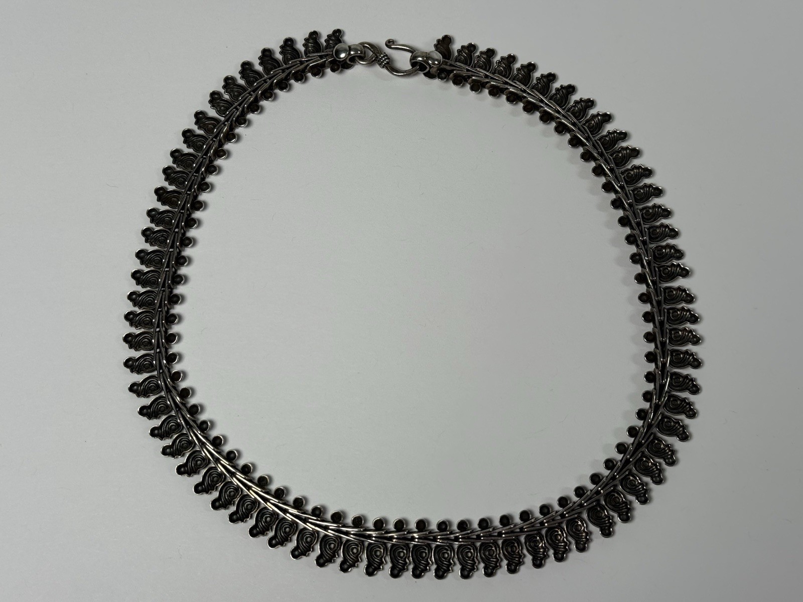 VTG Sterling Silver 17” Necklace Rajasthan India Tribal 15mm Bohemian