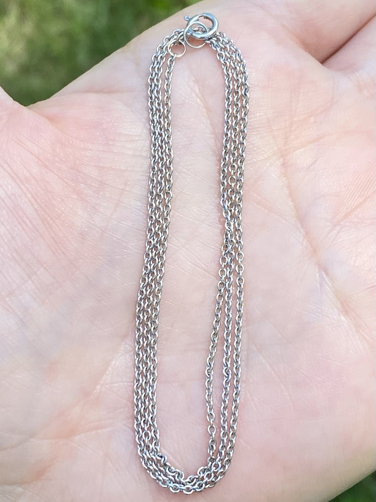 14K White Gold 1.5mm Cable Chain Necklace 19 Inches- 2.79 Grams
